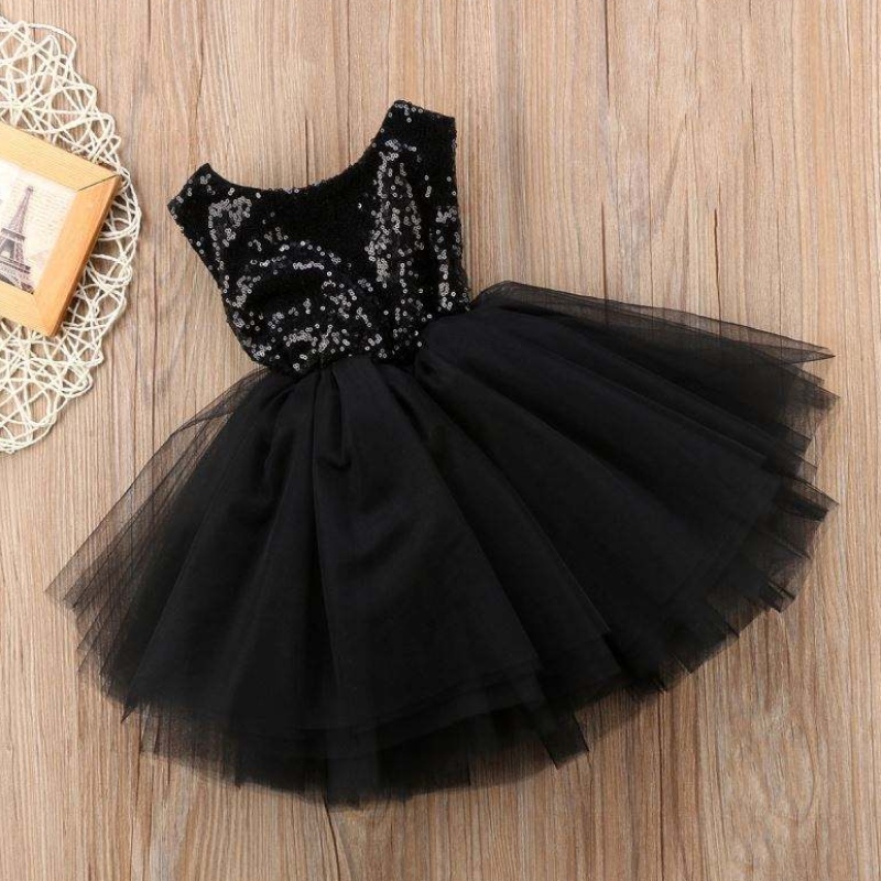 Ventes chaudes pour enfants Vêtements Puffy Princess Jirt Sequins Baby Flower Girl Backless Tutu Robe