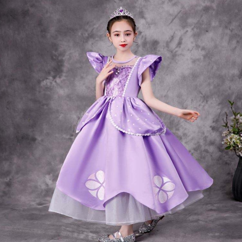 Baige violet sofia rapunzel elsa anna belle princesse robe téléfilo costumes sofiya princesse for girl