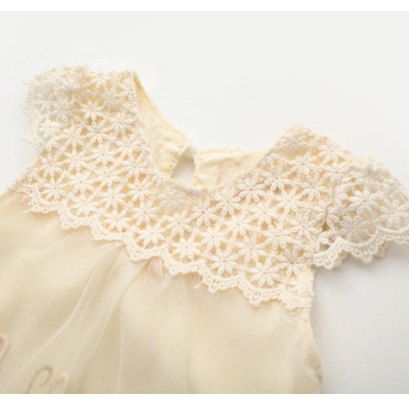 Broderie d'été fille robe en dentelle âgée 2-12