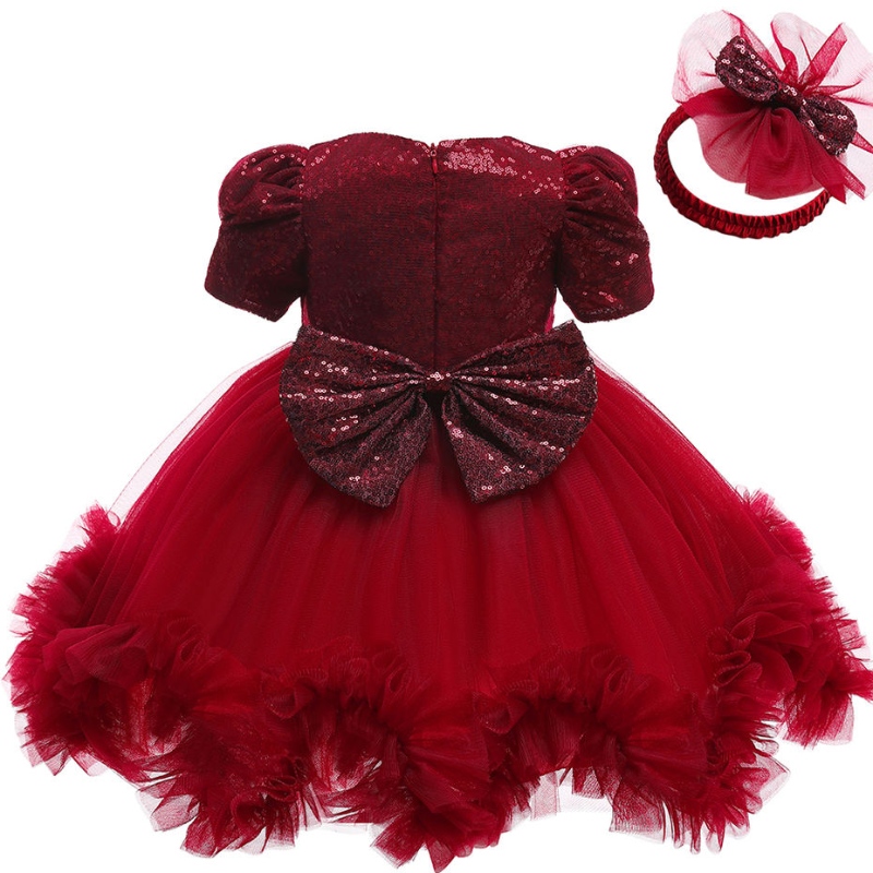 Robe de bébé pour filles 1ère année robe d'anniversaire de fête en bascule