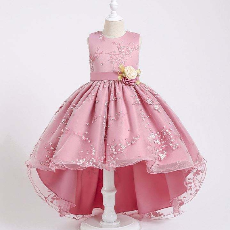 Robe de fête pour enfants Taille de la jupe princesse fille de mariage fille fleur fille robes avec belle dentelle