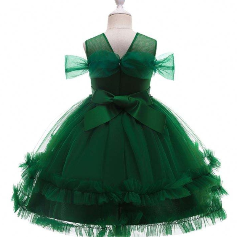 Baige Nouveau bébé vêtements pour enfants charmantes fleures fille formelle de mariage d'anniversaire de fête de fête