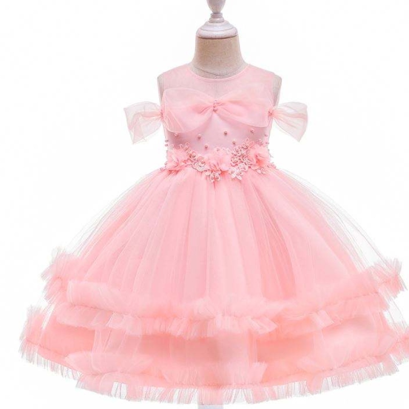Baige Nouveau bébé vêtements pour enfants charmantes fleures fille formelle de mariage d'anniversaire de fête de fête