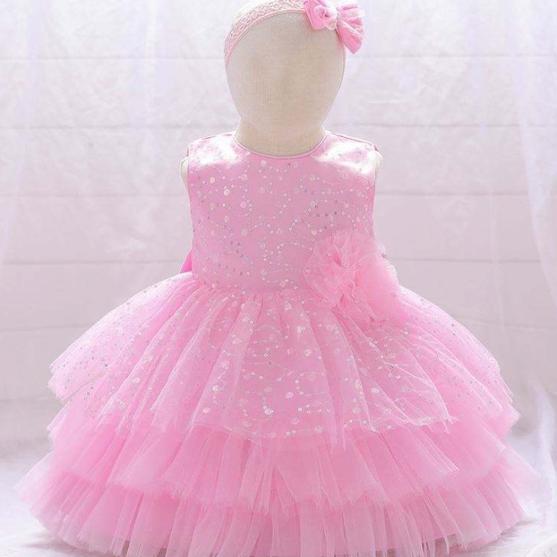 Baby bébé tulle sans manches robes de bal de balle fille d'anniversaire de fête d'anniversaire robe en couche de tutu princesse