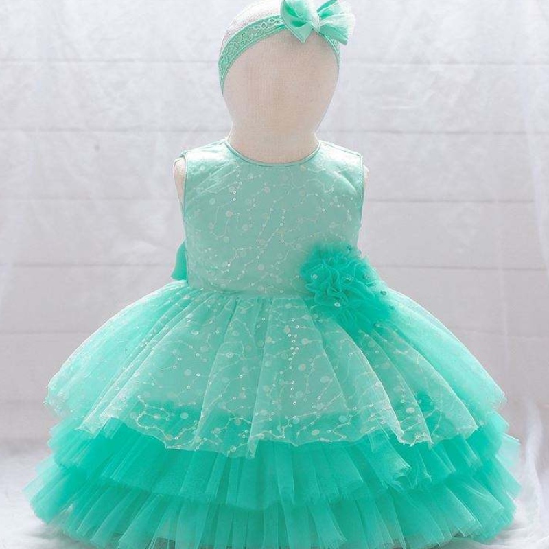 Baby bébé tulle sans manches robes de bal de balle fille d'anniversaire de fête d'anniversaire robe en couche de tutu princesse