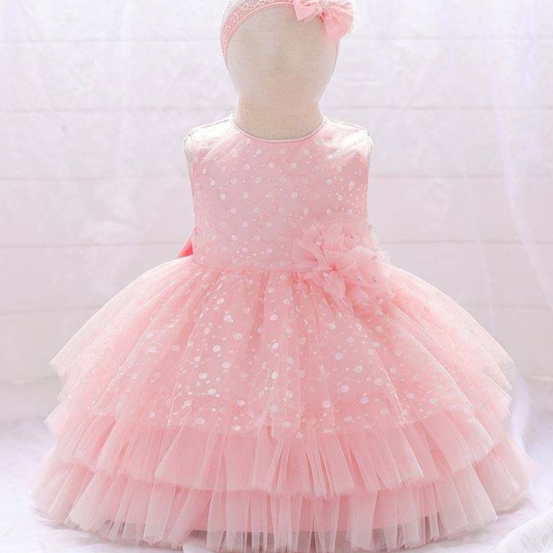 Baby bébé tulle sans manches robes de bal de balle fille d'anniversaire de fête d'anniversaire robe en couche de tutu princesse