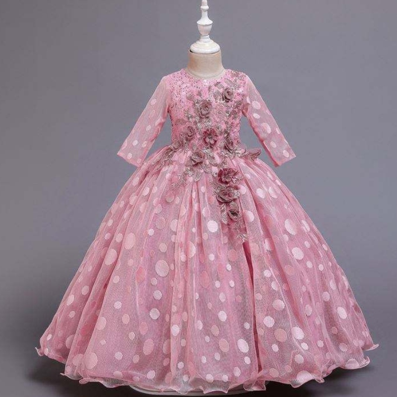 Baige Nouvelle mode pour enfants vêtements de bébé robe fille robe d'anniversaire se paillettes robe en dentelle pour bébés filles x209