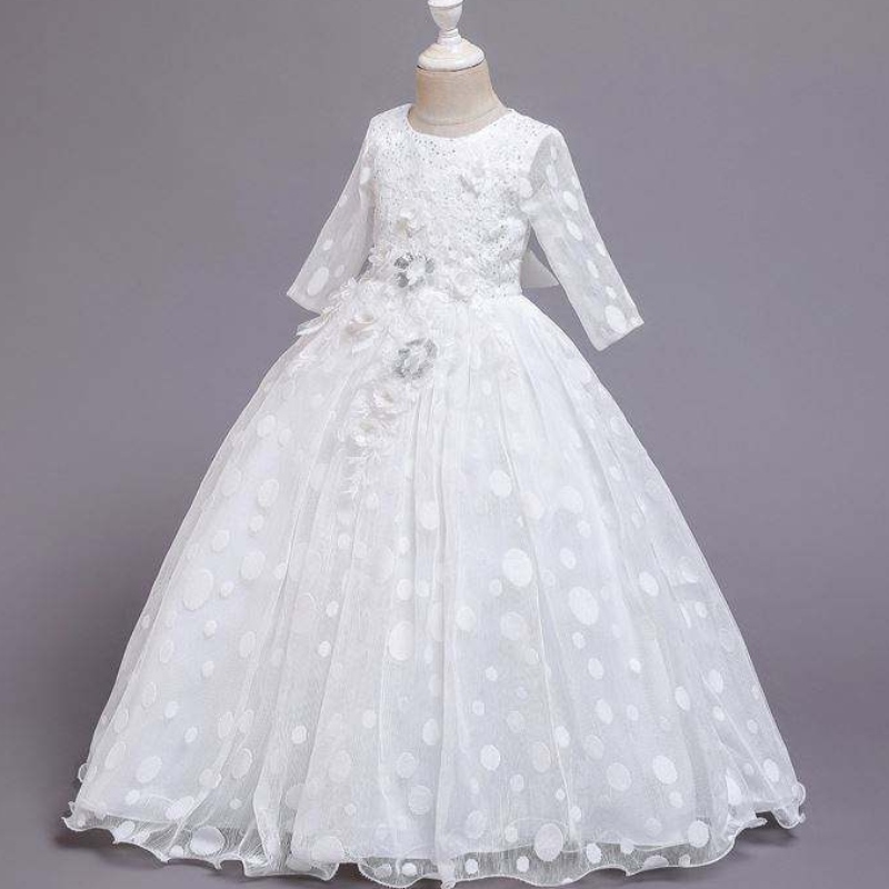 Baige Nouvelle mode pour enfants vêtements de bébé robe fille robe d'anniversaire se paillettes robe en dentelle pour bébés filles x209