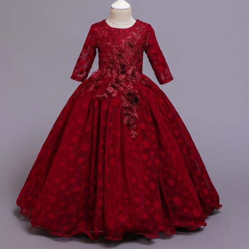 Baige Nouvelle mode pour enfants vêtements de bébé robe fille robe d'anniversaire se paillettes robe en dentelle pour bébés filles x209