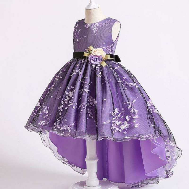 Baige Children Dress Girls Bow Robe de mariée traînante Western Party Wear Formel Princess Girl \\ Sobe 2153