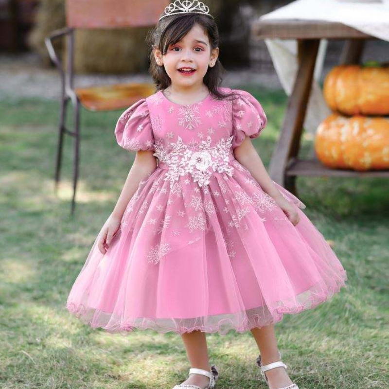 Baige bébé fille robes de conception courte manche de danse robe danse childre