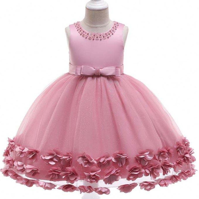 Baige en gros princesse fleur robe filles d'anniversaire de fête d'anniversaire costume de mariage fantaisie robes de bébé
