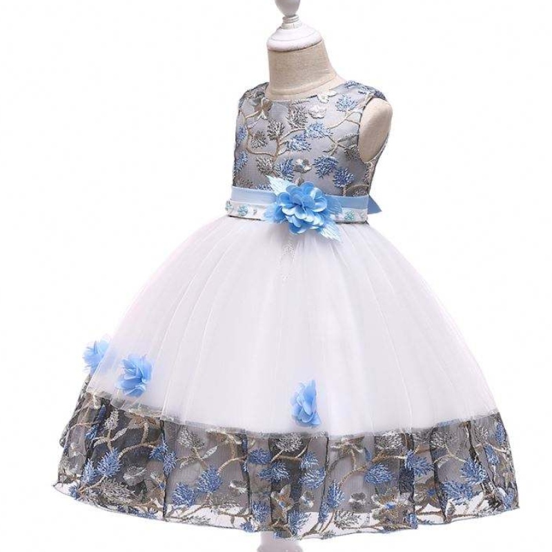 Nouvelle arrivée Flutter sans manches bébé fille d'anniversaire robe de fête d'anniversaire