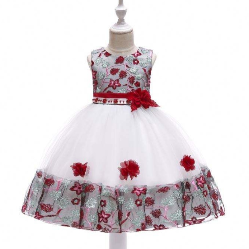 Nouvelle arrivée Flutter sans manches bébé fille d'anniversaire robe de fête d'anniversaire