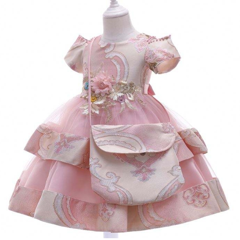Baige Amazon Vente chaude Nouveau événement de mariage Cérémonie d'anniversaire Robe de fête de fille 3-8 ans