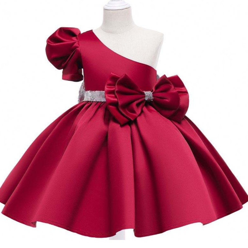 Baige flower sequin girls robes d'été fête d'anniversaire robes de fille trading vêtements pour enfants l0821