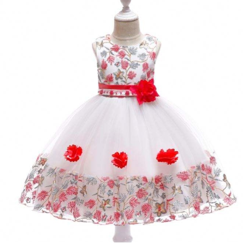 Best-seller kids flower fête robe enfants girl girl frock bébé mini vêtements anniversaire l5045