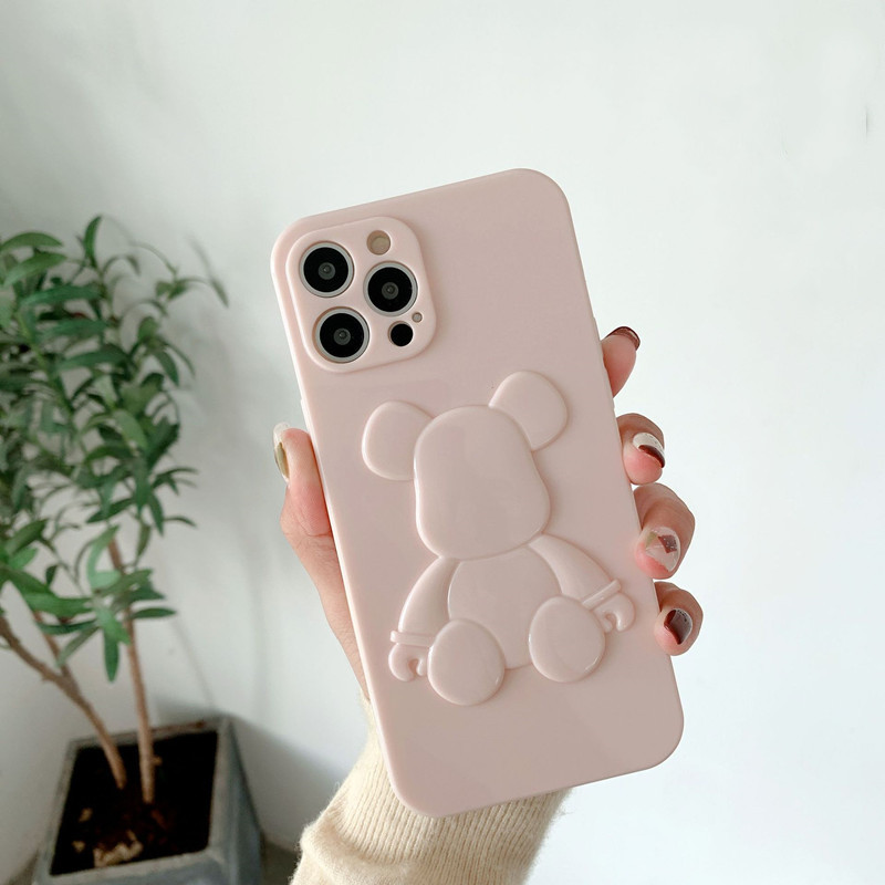 Lenouveau produit convient au boîtier Apple iPhone13pro en cuir ours en cuir de couleur mobile de couleur mobile, mise àniveau de l'objectif protection contre les rayures, couverture de protection anti-collision