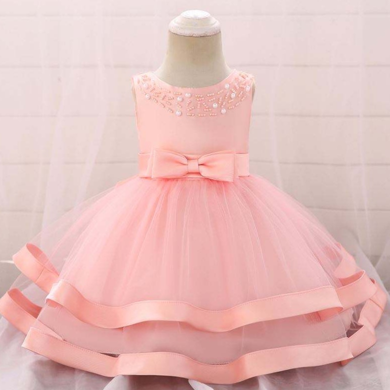 Robes d'enfants pour filles broderies fleuries bébé bébé 1 an d'anniversaire fête bébé robe fille baptême vêtements l5017xz