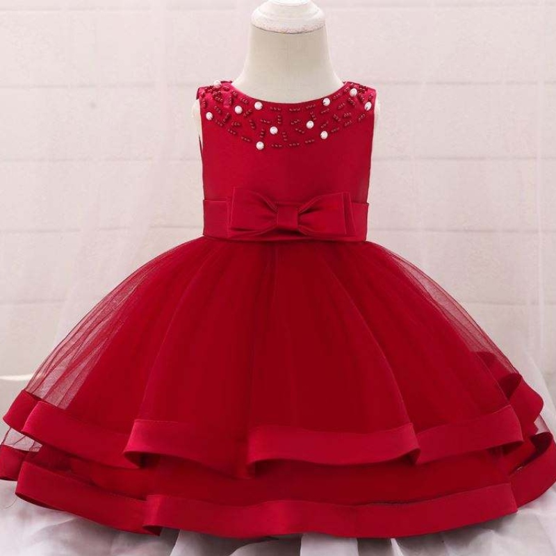 Robes d'enfants pour filles broderies fleuries bébé bébé 1 an d'anniversaire fête bébé robe fille baptême vêtements l5017xz