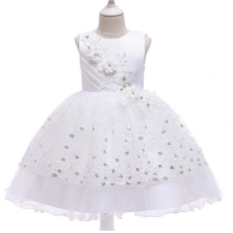 2020 Enfants vêtements Stock Baby Girls Kids Design Robe Fleur Baby Girl Girl Birthday Party Robe L5201