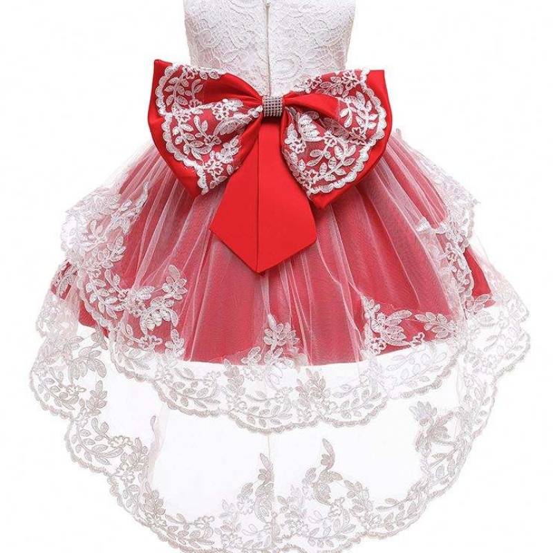 Elegant Baby Girls Party Party porte robe de broderie Longue robe de bal pour les enfants