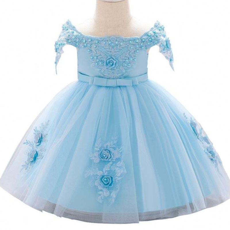 Baige en gros des filles de fleurs robes baptism tulle jupe robe petite robe de baptême de bébé