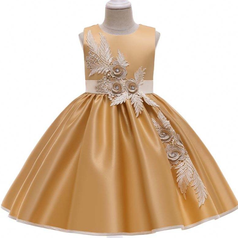 Baige Kids Garments Robes de mariée Robes de mariée Dernier design du genou Design Beautiful Children Robe