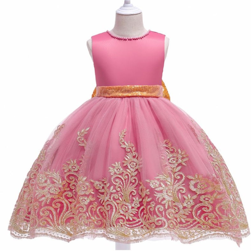 Maqtz 2021 Nouvelle fille princesse robe de bal enfants robes de fête d'anniversaire formelle avec gros arc
