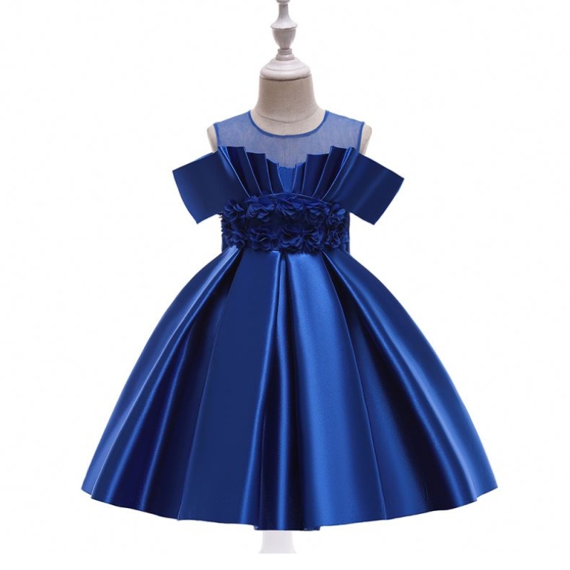 Baige Dernière Flower Girl Robes One épaules Baby Girls Princess Marif Robe avec Big Arc