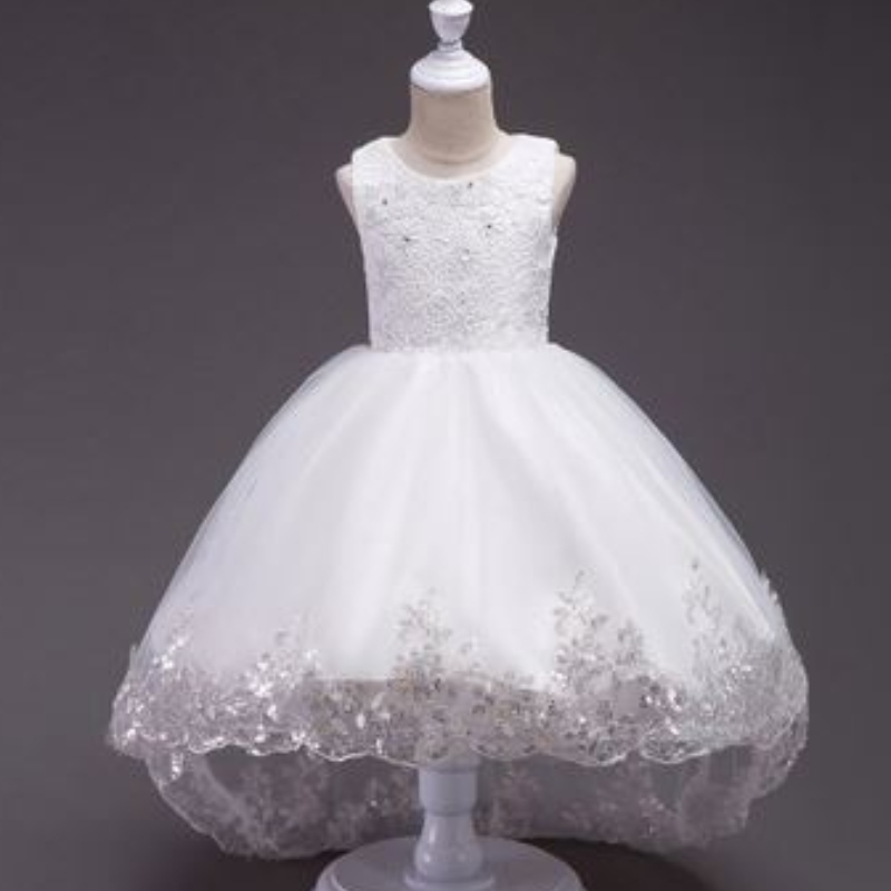Baige Vente chaudenouvelle dentelle à paillettes charmante petite fille robe fleur fleur enfants fête des filles porte robes