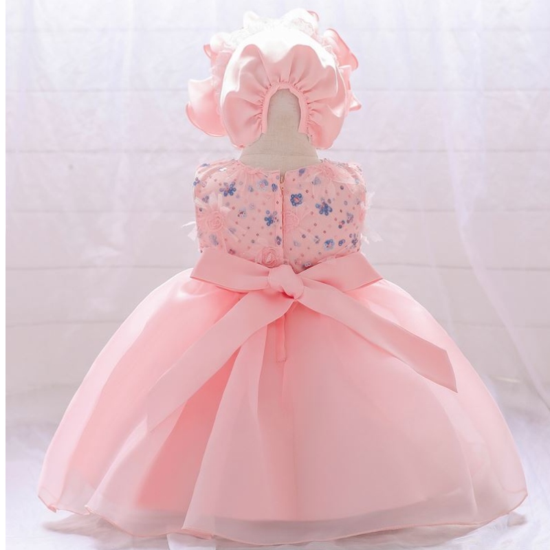 Baige Hot Sell Pink Girls Party Toddler Robes Baby Birthday Robe de 1 an Robe fille