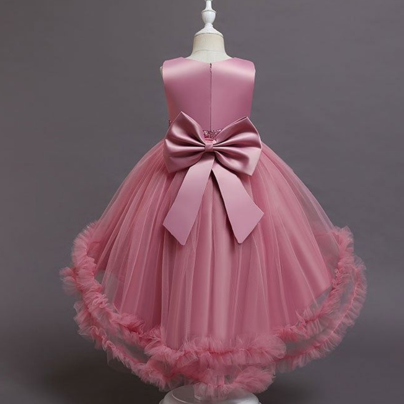 Baige Little Big Girls Flower Wedding Train Dutu Robe Formeant Party Princess Prom Ball Robe