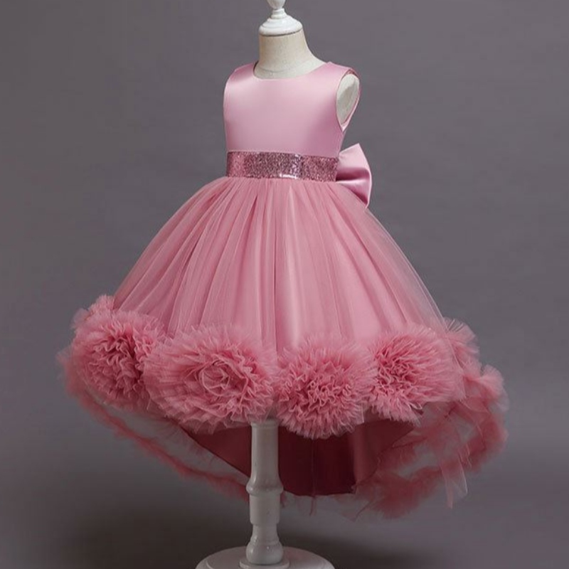 Baige Little Big Girls Flower Wedding Train Dutu Robe Formeant Party Princess Prom Ball Robe