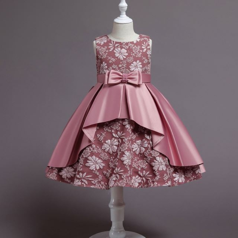 Baige Dernière Design Princess Teenage Birthday Farty Robe Fleur Baby Girl Birthday Party Robes
