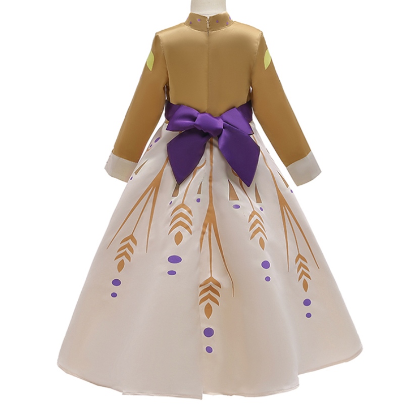 Ansso Cosplay Party Dress Up Princess Elsa Anna Costume de robe jaune mode Halloween Fairy princesse Kids Fancy Dishing Costumes