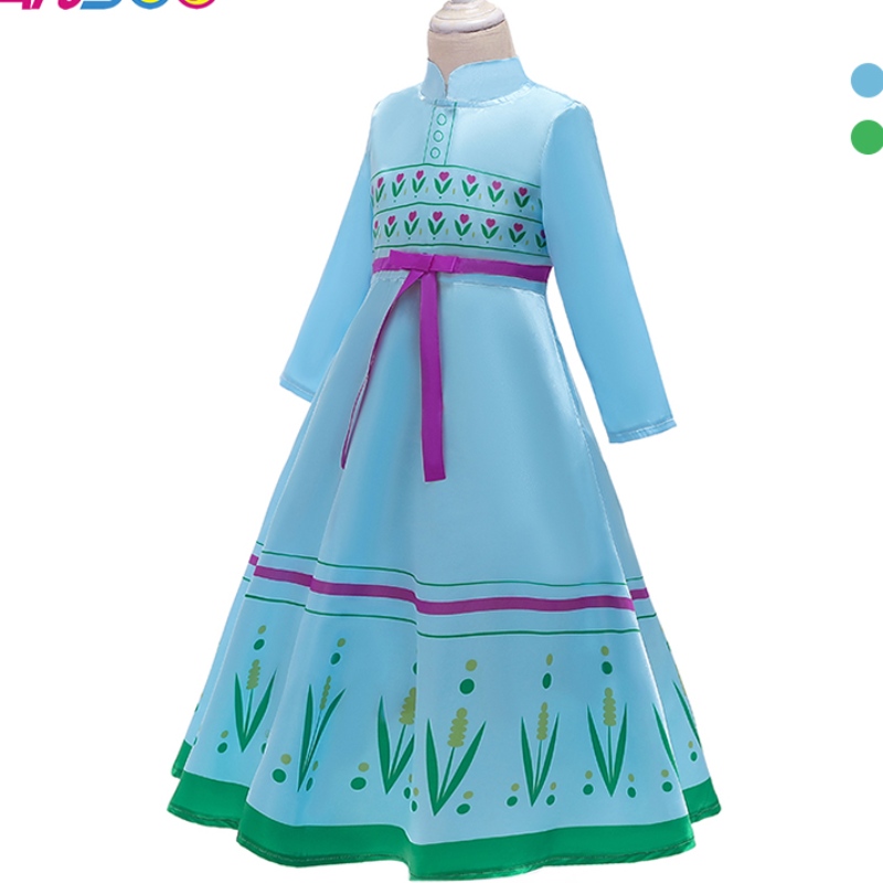 ANSSO ANNA ELSA Costumes de princesse pour enfants Halloween Party Cosplay Snow Queen Fancy Dishes Girls Snowflake Prom Robe