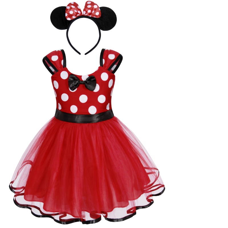 Bébé fille polka point sophistiqué fête d'anniversaire en tulle en dentelle robe princesse avec bande de cheveux pour la fête des enfants