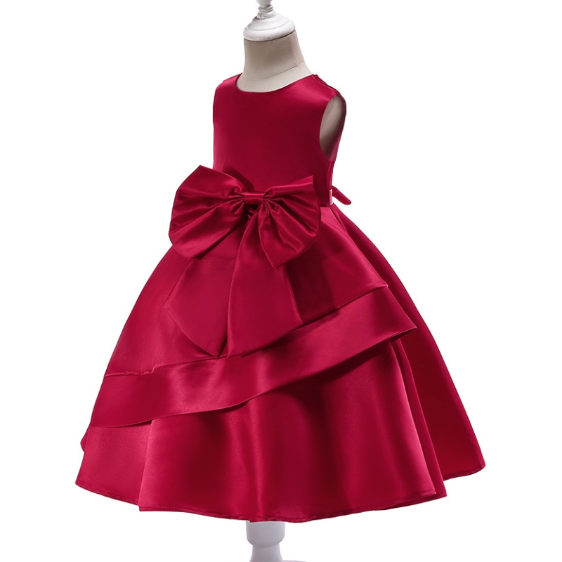 Fille princesse robe rouge robe de fête des enfants