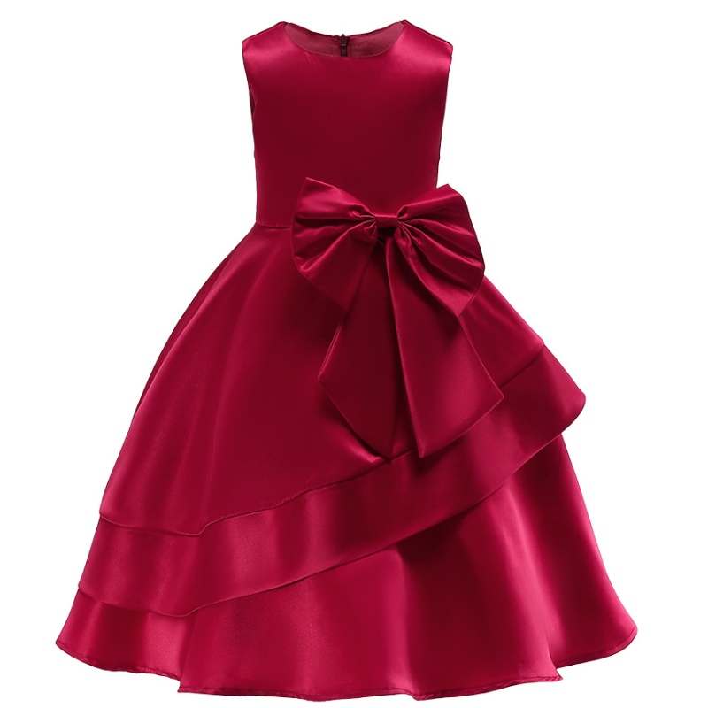 Fille princesse robe rouge robe de fête des enfants