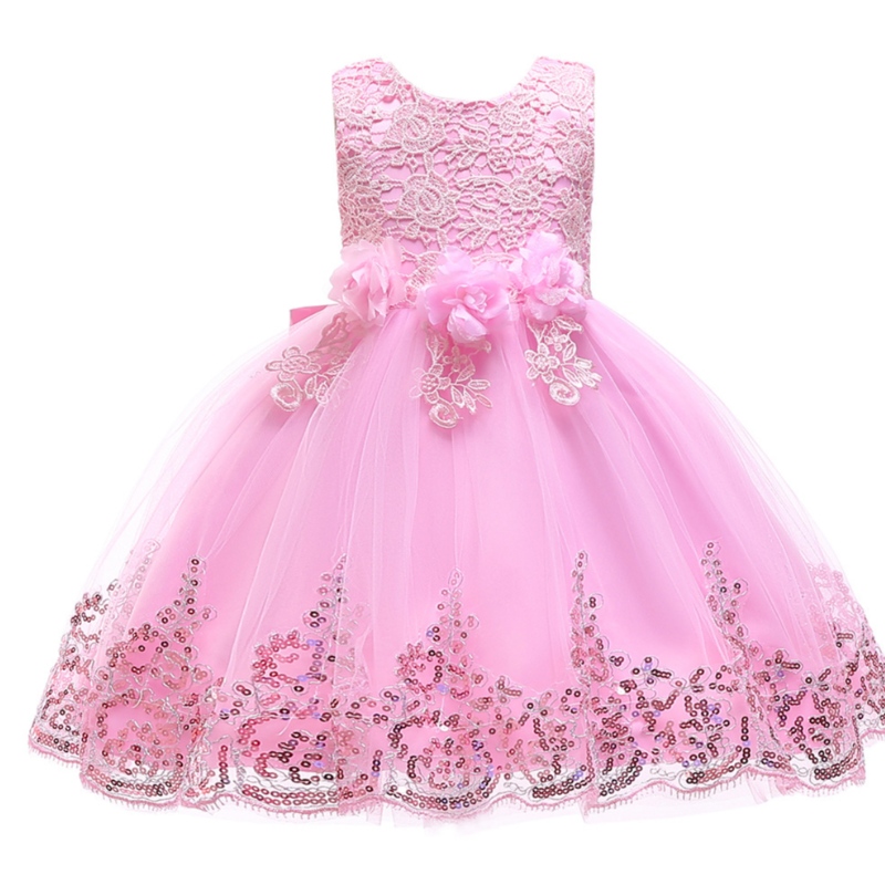 Robe de mariée bébé fille belle robe de fête d'anniversaire