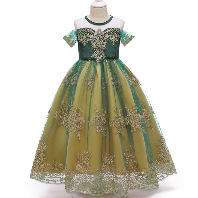 Princess Dance Party Green Robe Anna \\ Summer Mariage mignon pour fille