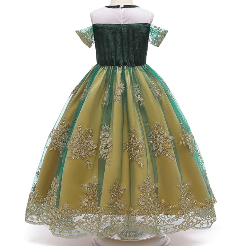 Princess Dance Party Green Robe Anna \\ Summer Mariage mignon pour fille