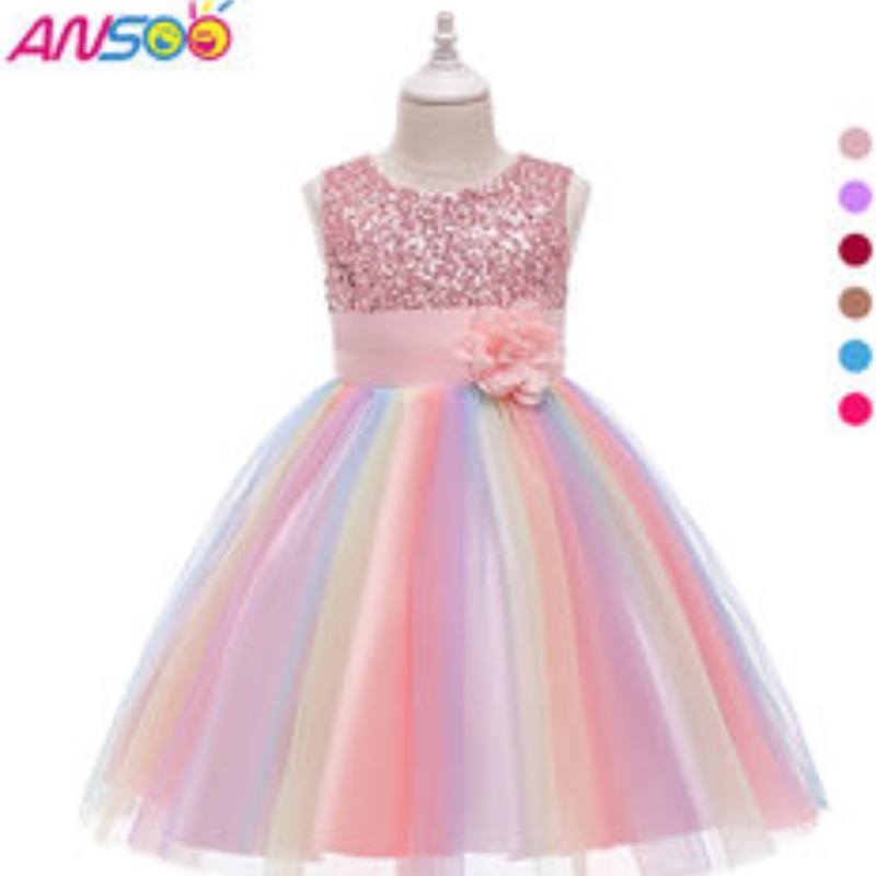 ANSOO Amazon Luxury Sans manches Beau Princesse Kids Ball Ball Childre