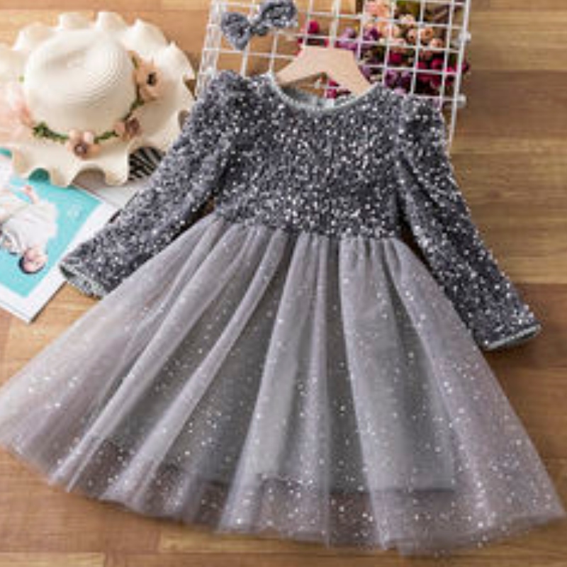 Fêgue de fête de gâteau moelleux robe robe de printemps à manches longues
