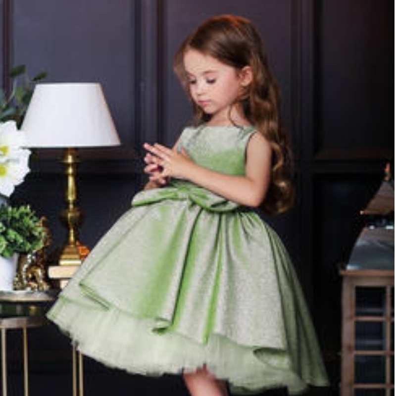 Robe de bal de fête de fête de luxe Robe maxi sans manches pour bébés filles en soirée.