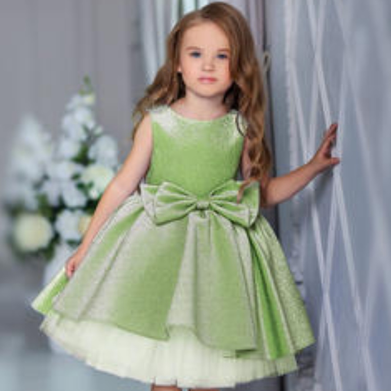 Robe de bal de fête de fête de luxe Robe maxi sans manches pour bébés filles en soirée.