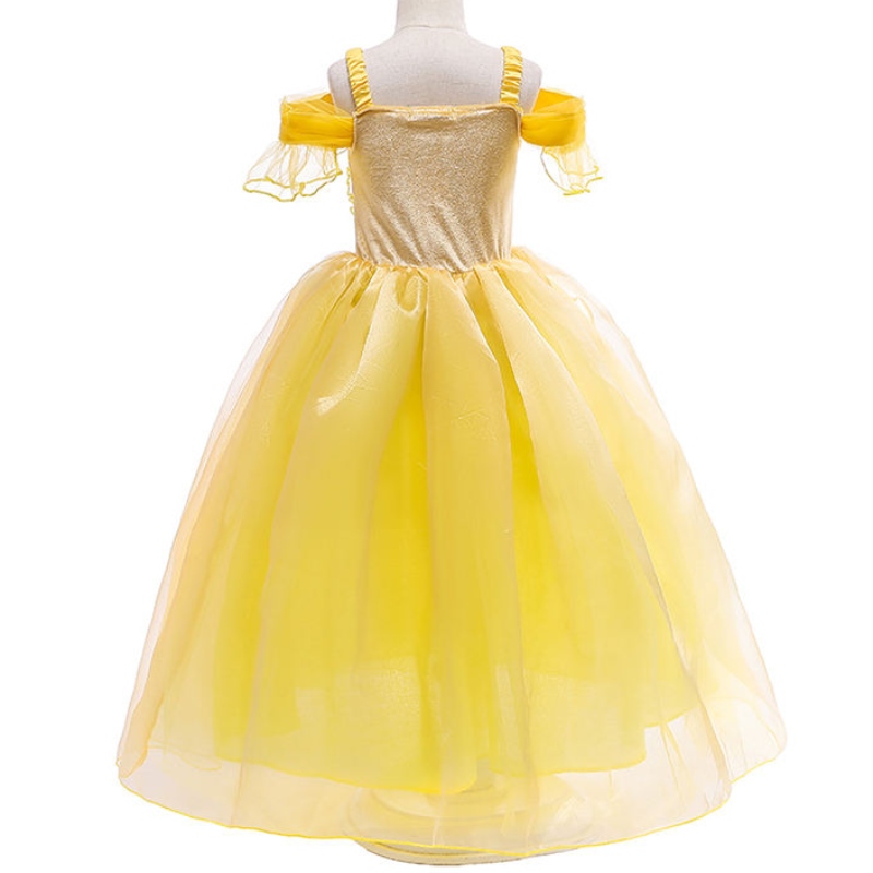Ansoo Beauty and the Beast Belle Princess Summer Robe Kids Girl Party Robe Costume Costume Baby Princess Robe