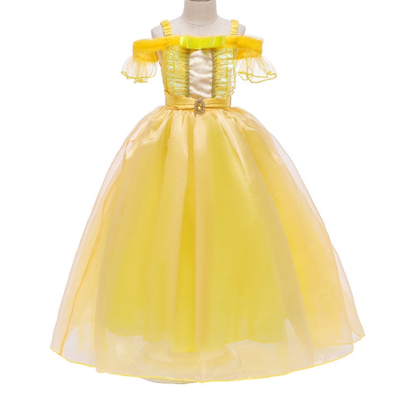 Ansoo Beauty and the Beast Belle Princess Summer Robe Kids Girl Party Robe Costume Costume Baby Princess Robe