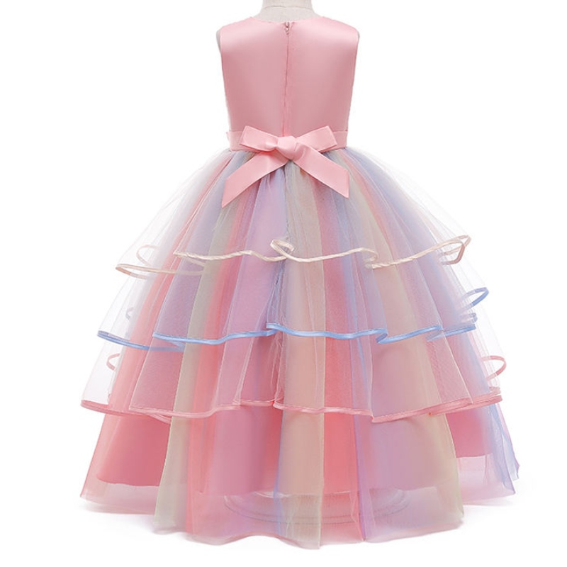 ANSOO Private Custom French Style Luxury Enfants Long Unicorn Tulle Princess Wedding Party Unicorn Robe For Girls